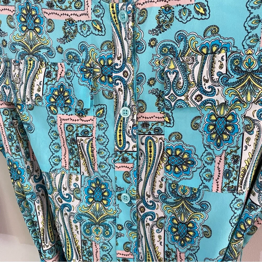 Victoria’s Secret Paisley Turquoise Swim‎ Cover-Up Kimono Small Resort Tropical